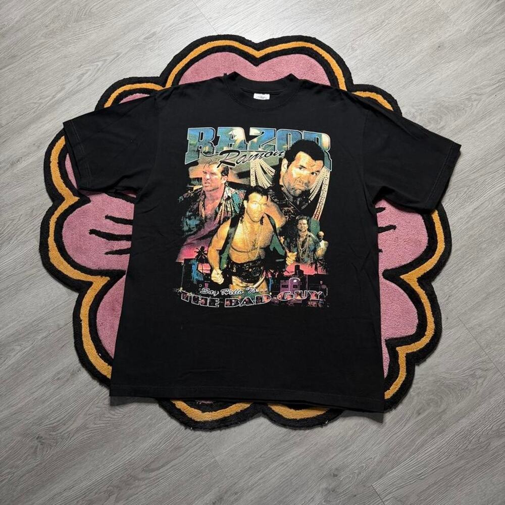 WWF Razor Ramon Double Sided Graphic Logo Wrestling T-shirt Size XL